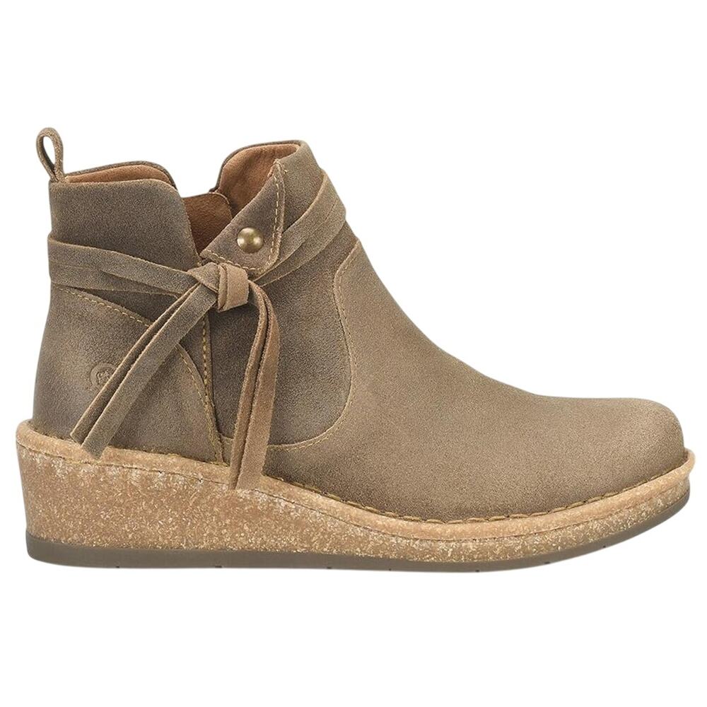 Born Taupe Suede Wedge Ankle Boots - Picture 2 of 14